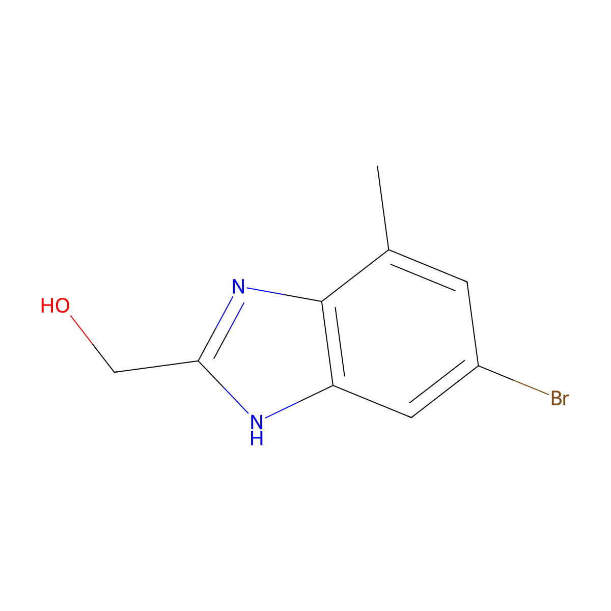6-Bromo-2-(hydroxymethyl)-4-methylbenzimidazole molecular structure, CAS 1565461-85-9