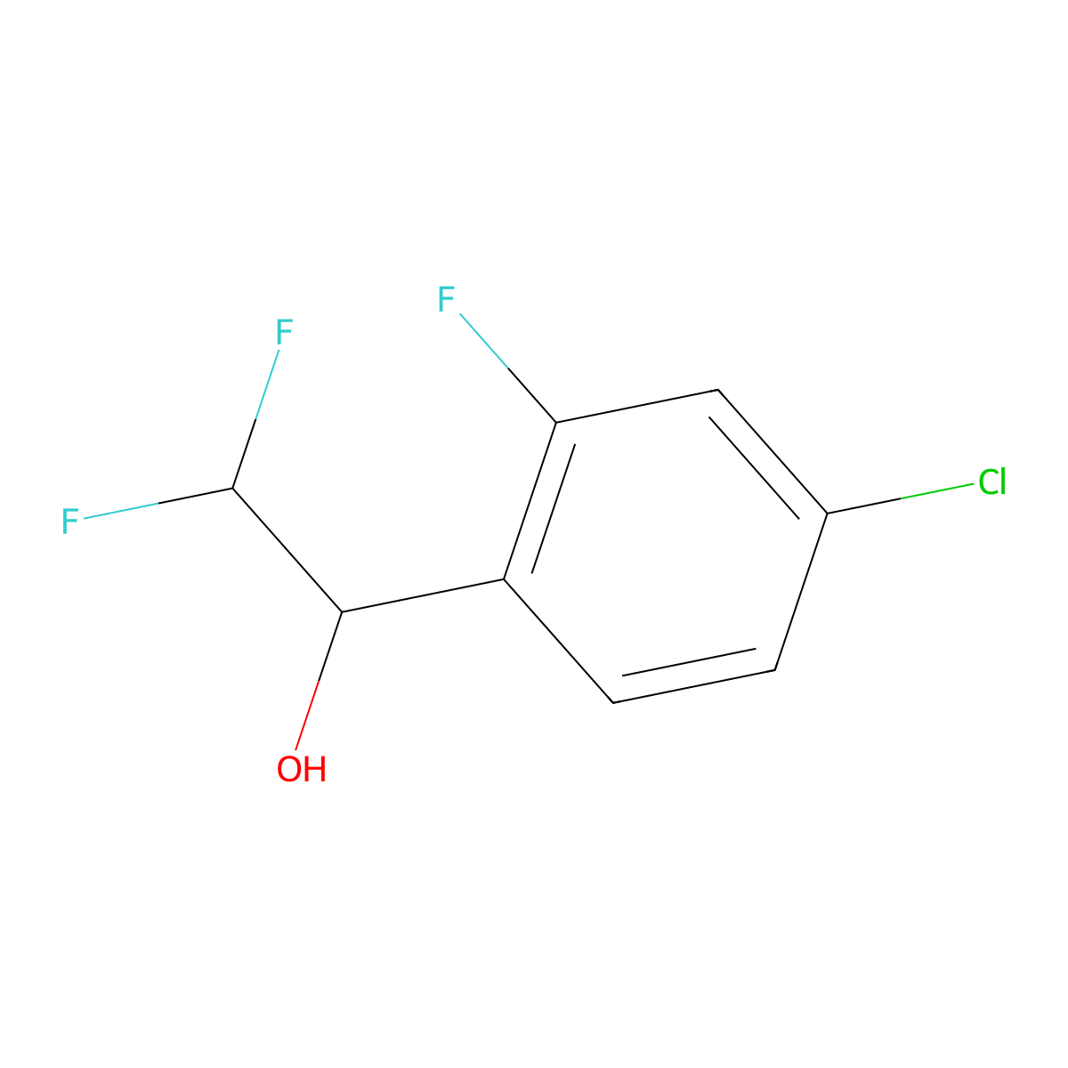 1-(4-Chloro-2-fluorophenyl)-2,2-difluoroethan-1-ol molecular structure, CAS 1565471-08-0