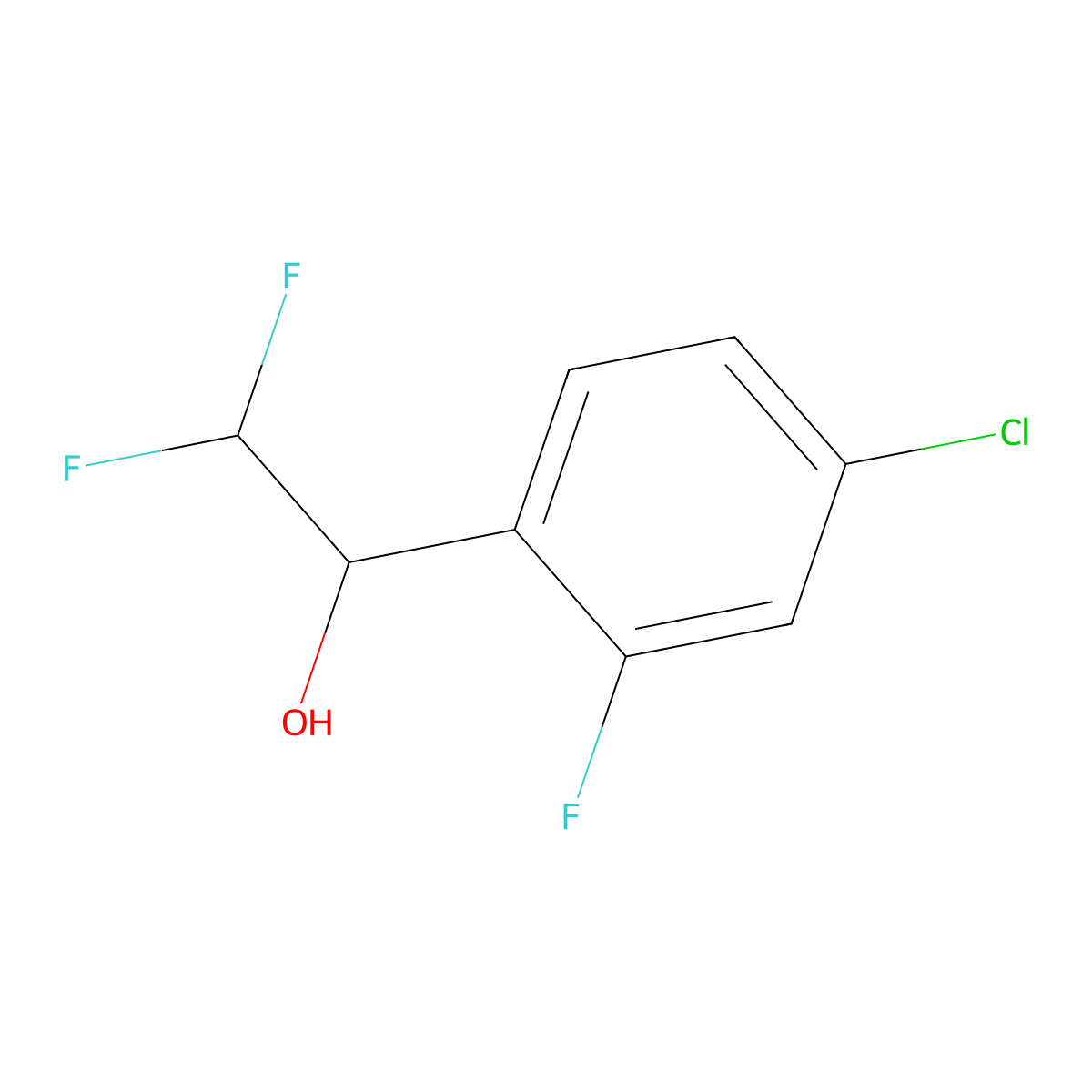 1-(4-Chloro-2-fluorophenyl)-2,2-difluoroethan-1-ol molecular structure, CAS 1565471-08-0