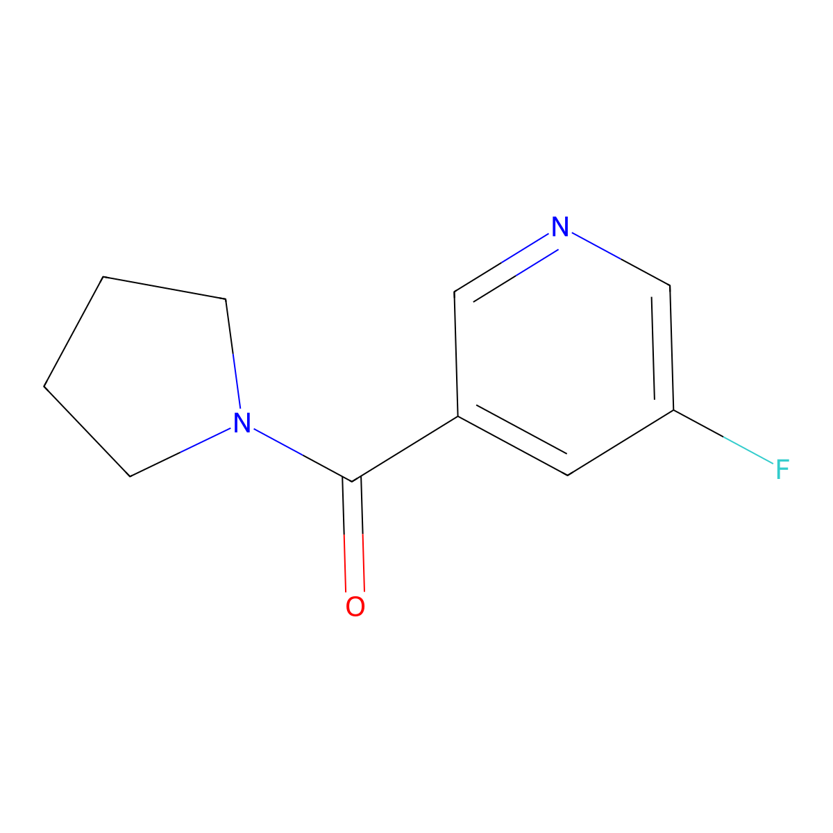 3-Fluoro-5-(pyrrolidine-1-carbonyl)pyridine molecular structure, CAS 1565473-37-1