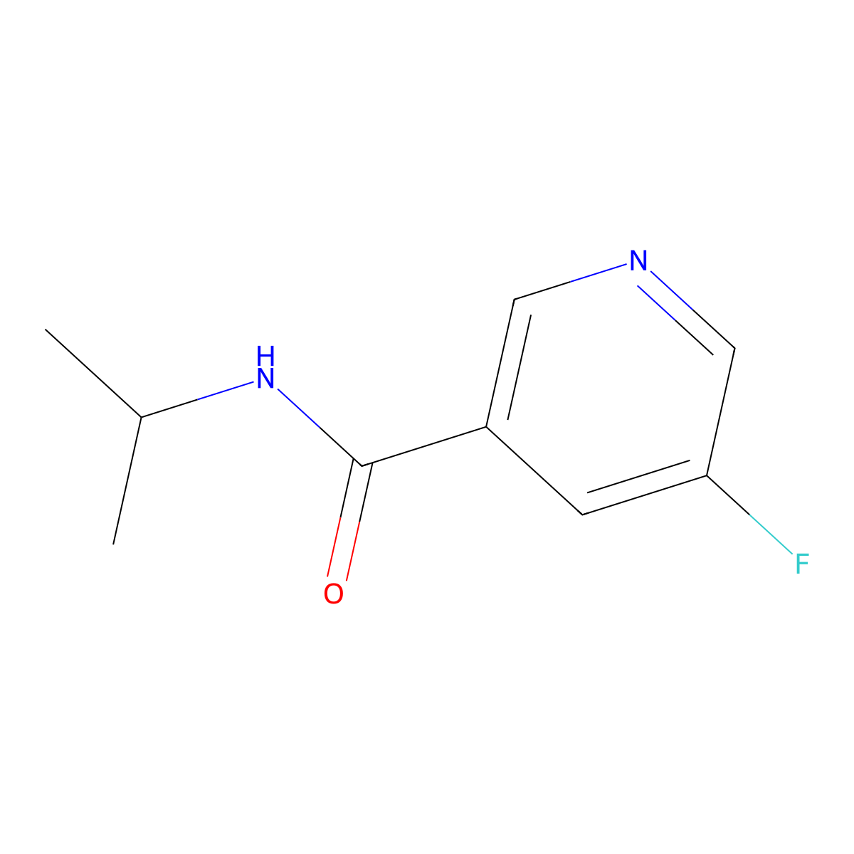 5-fluoro-N-(propan-2-yl)pyridine-3-carboxamide molecular structure, CAS 1565475-62-8