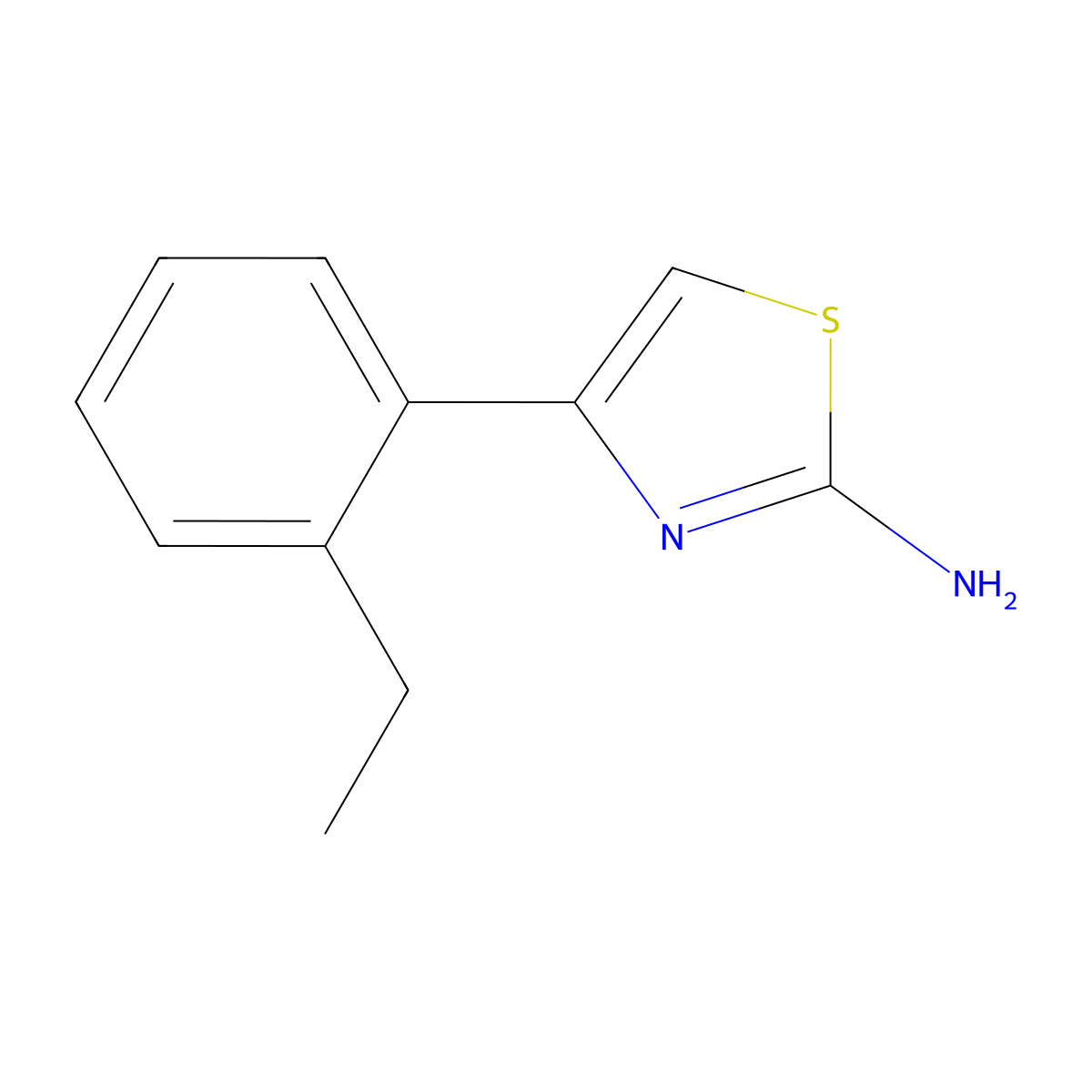 4-(2-Ethylphenyl)-1,3-thiazol-2-amine molecular structure, CAS 1565477-58-8