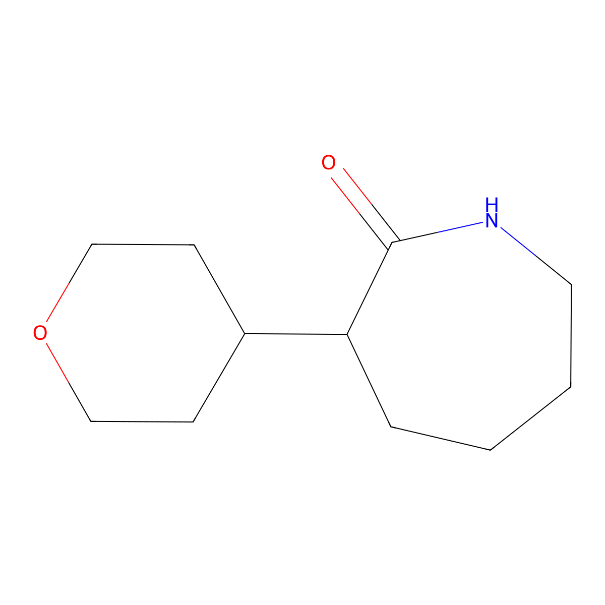 3-(Oxan-4-yl)azepan-2-one molecular structure, CAS 1565480-39-8
