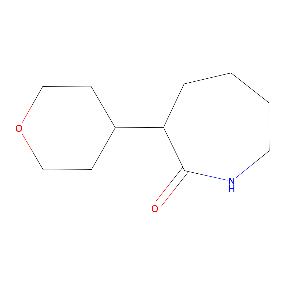 3-(Oxan-4-yl)azepan-2-one molecular structure, CAS 1565480-39-8