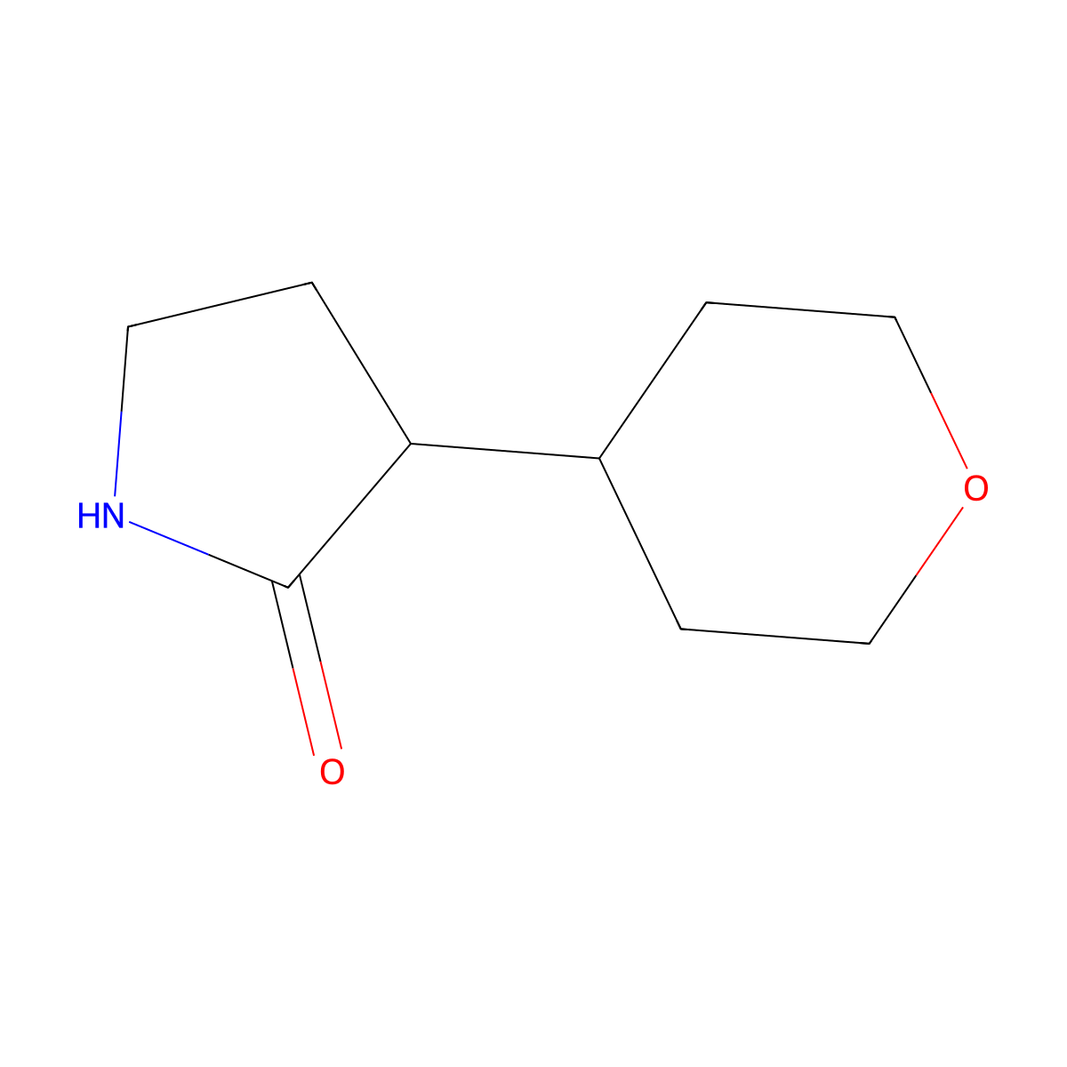 3-(Oxan-4-yl)pyrrolidin-2-one molecular structure, CAS 1565490-34-7