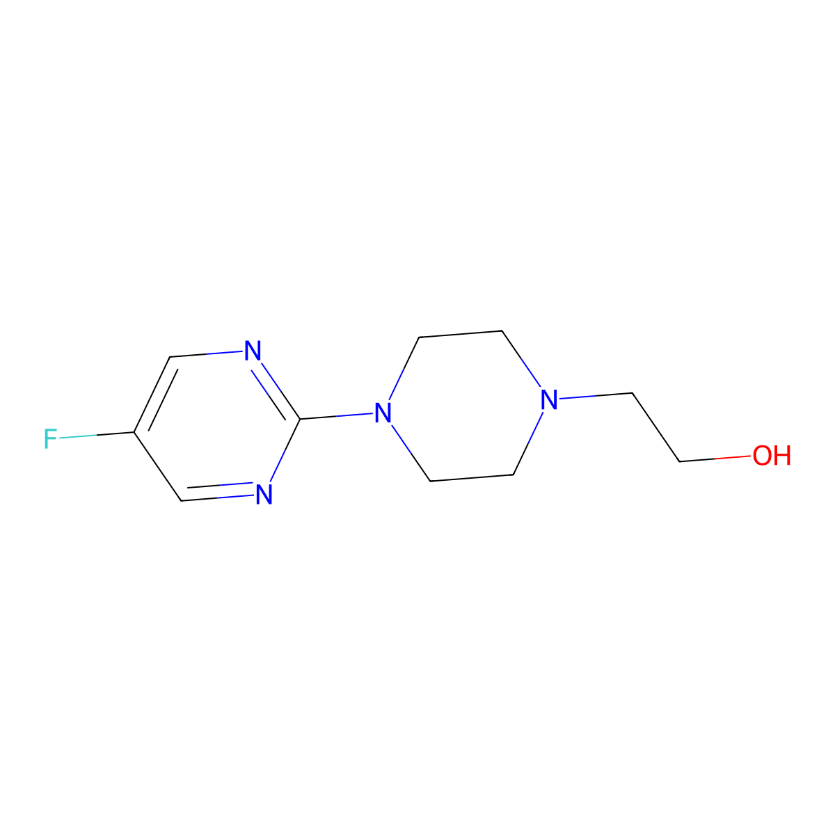 2-(4-(5-Fluoropyrimidin-2-yl)piperazin-1-yl)ethan-1-ol molecular structure, CAS 1565494-19-0