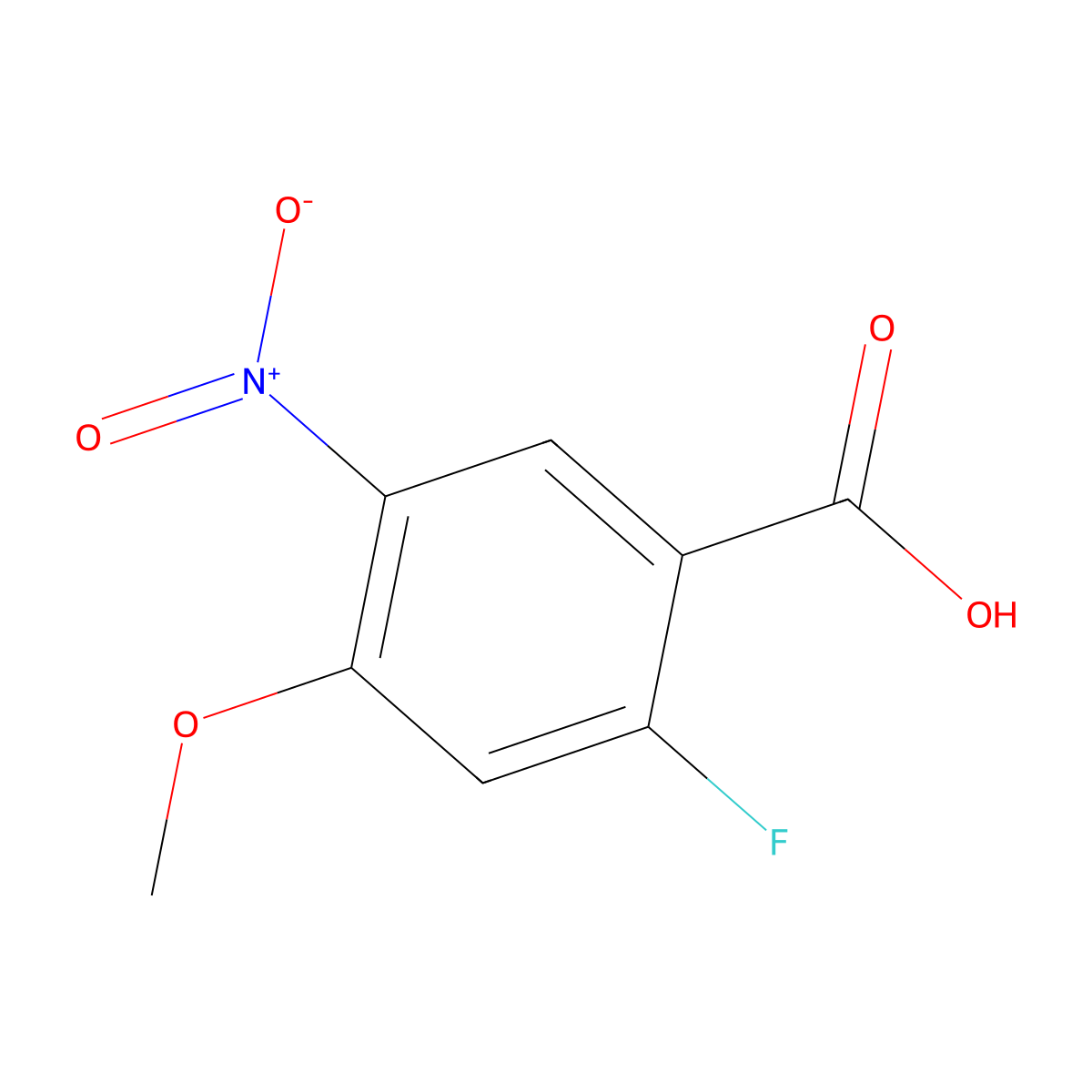 2-Fluoro-4-methoxy-5-nitrobenzoic acid molecular structure, CAS 1565494-79-2