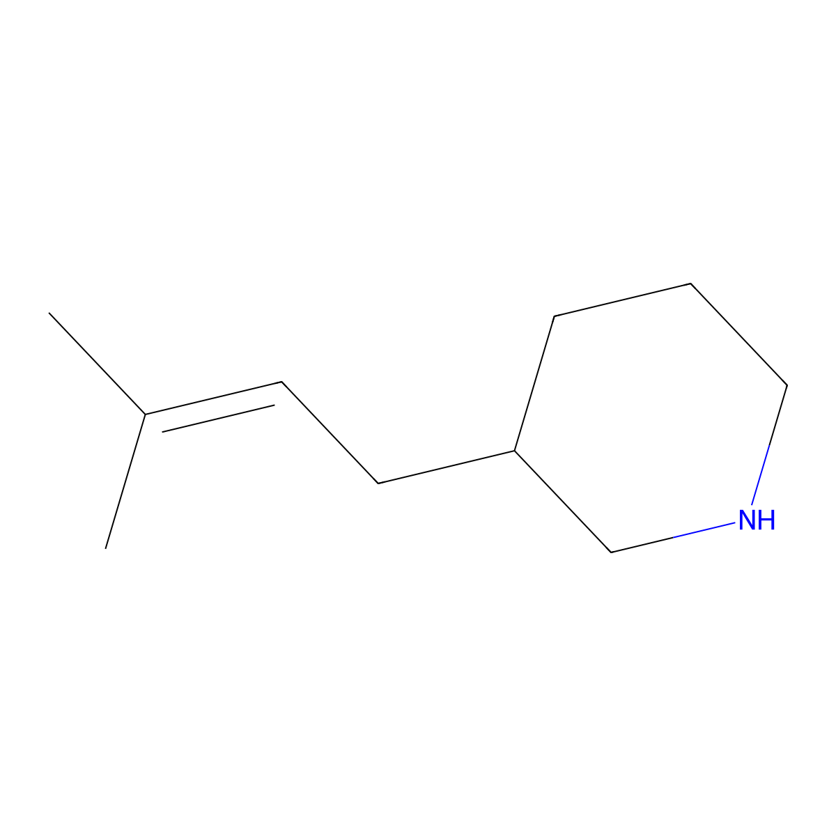 3-(3-Methylbut-2-en-1-yl)piperidine molecular structure, CAS 1565498-13-6