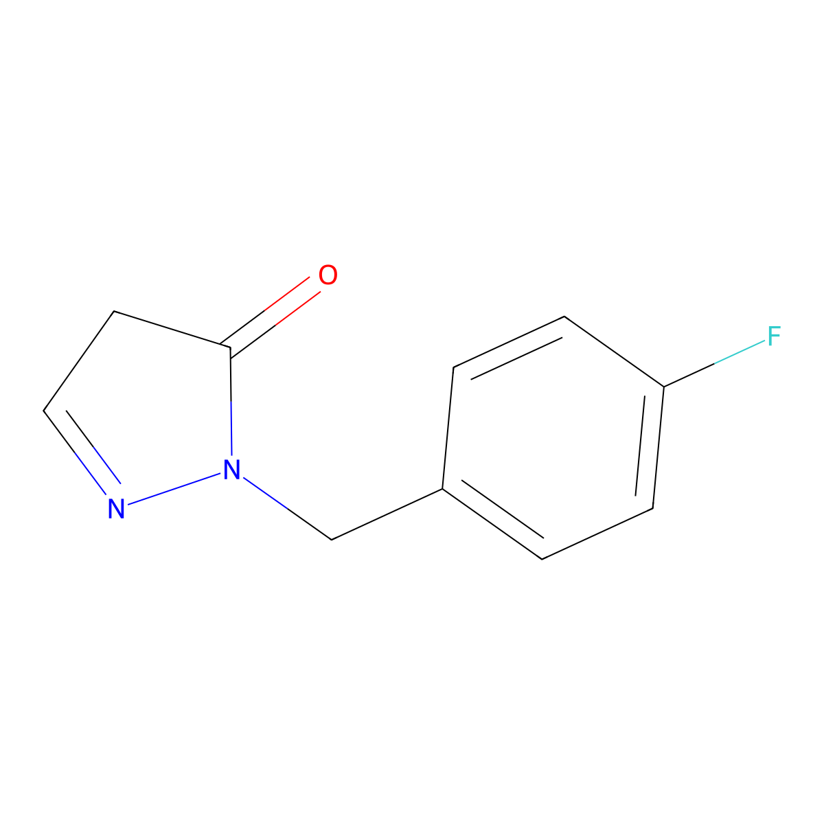 1-[(4-fluorophenyl)methyl]-4,5-dihydro-1H-pyrazol-5-one molecular structure, CAS 1565499-10-6