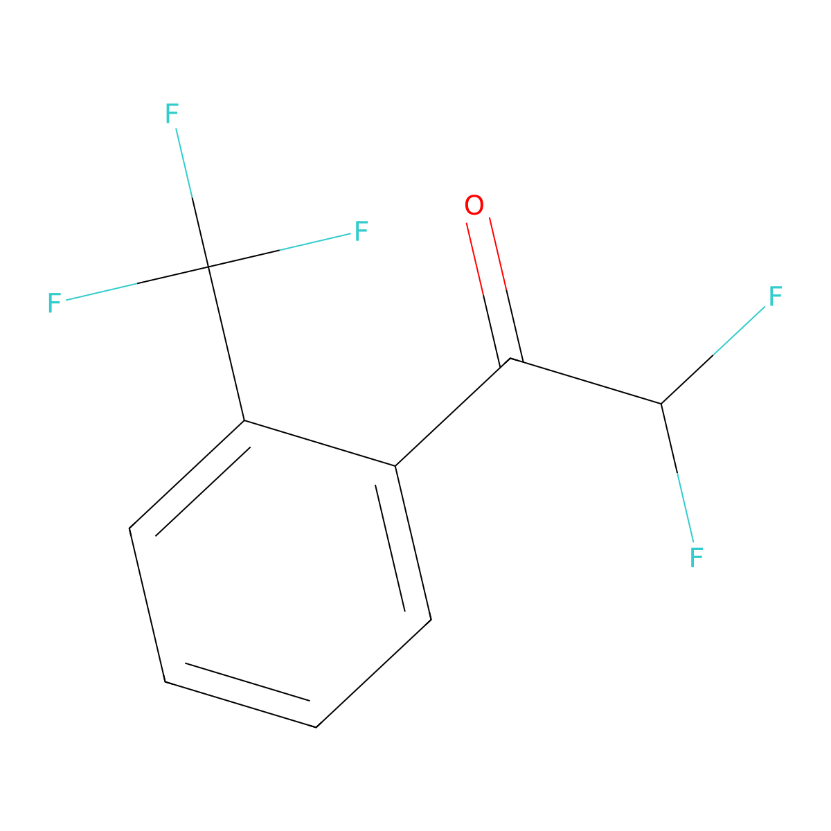 2,2-Difluoro-1-[2-(trifluoromethyl)phenyl]ethan-1-one molecular structure, CAS 1565499-28-6