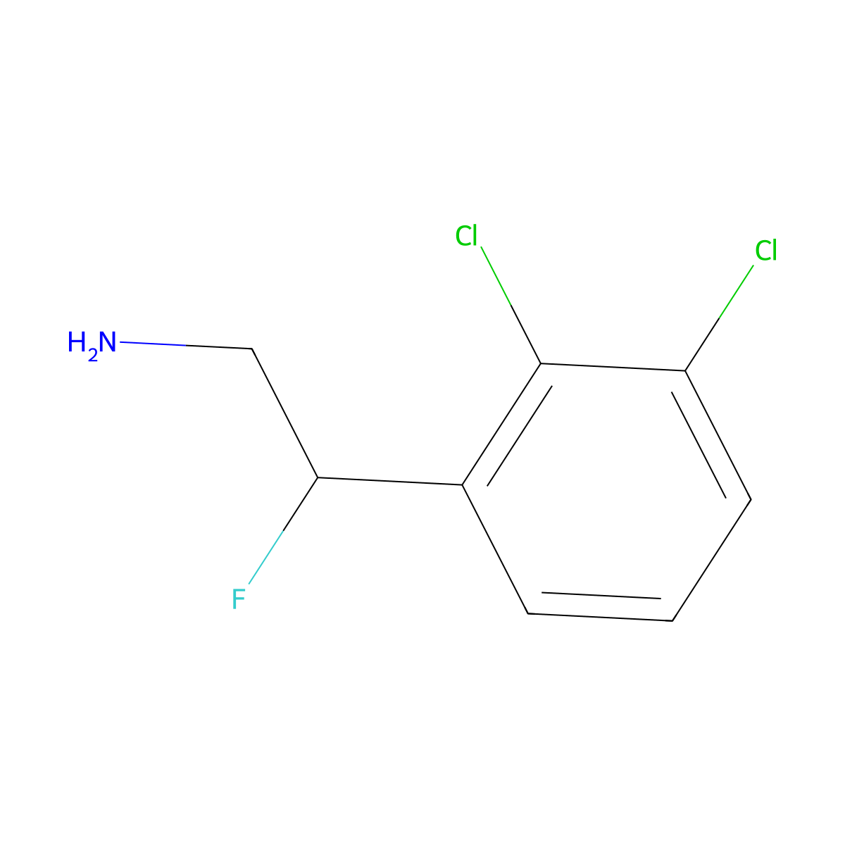 2-(2,3-Dichlorophenyl)-2-fluoroethan-1-amine molecular structure, CAS 1565501-51-0