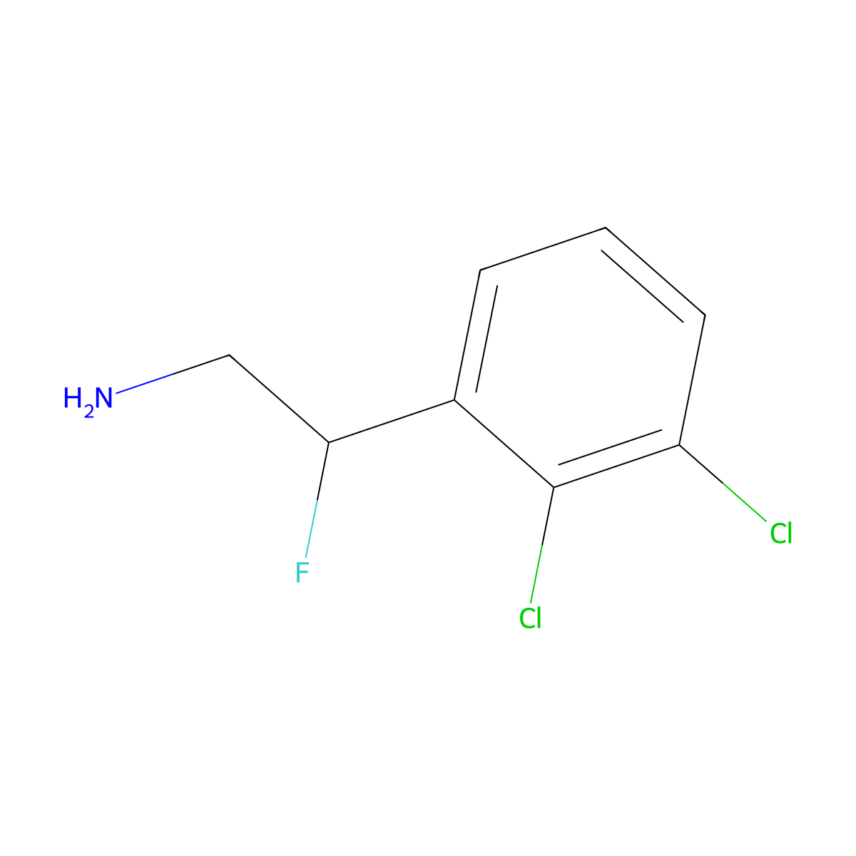 2-(2,3-Dichlorophenyl)-2-fluoroethan-1-amine molecular structure, CAS 1565501-51-0