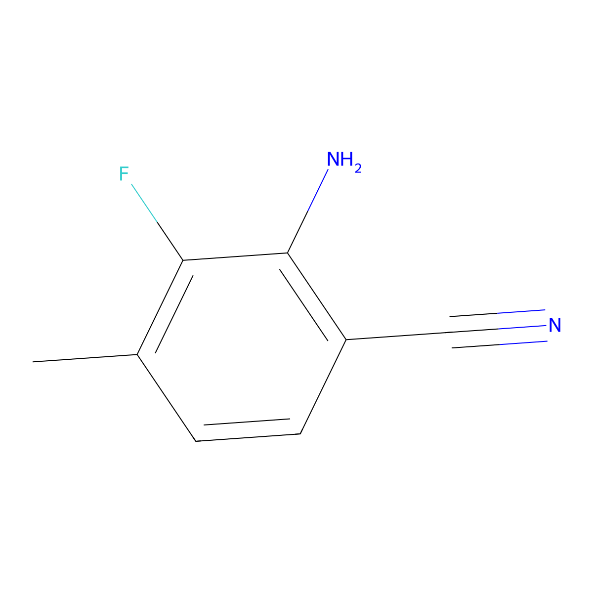 2-Amino-3-fluoro-4-methylbenzonitrile molecular structure, CAS 1565502-42-2