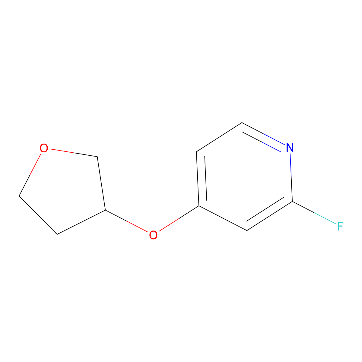 2-Fluoro-4-((tetrahydrofuran-3-yl)oxy)pyridine molecular structure, CAS 1565507-58-5