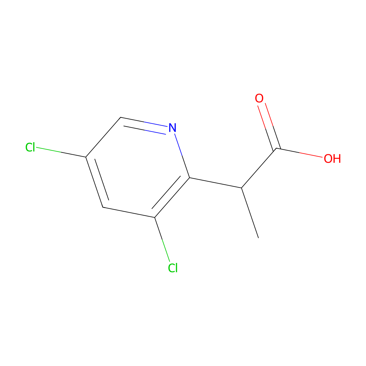 2-(3,5-Dichloropyridin-2-yl)propanoic acid molecular structure, CAS 1565507-98-3