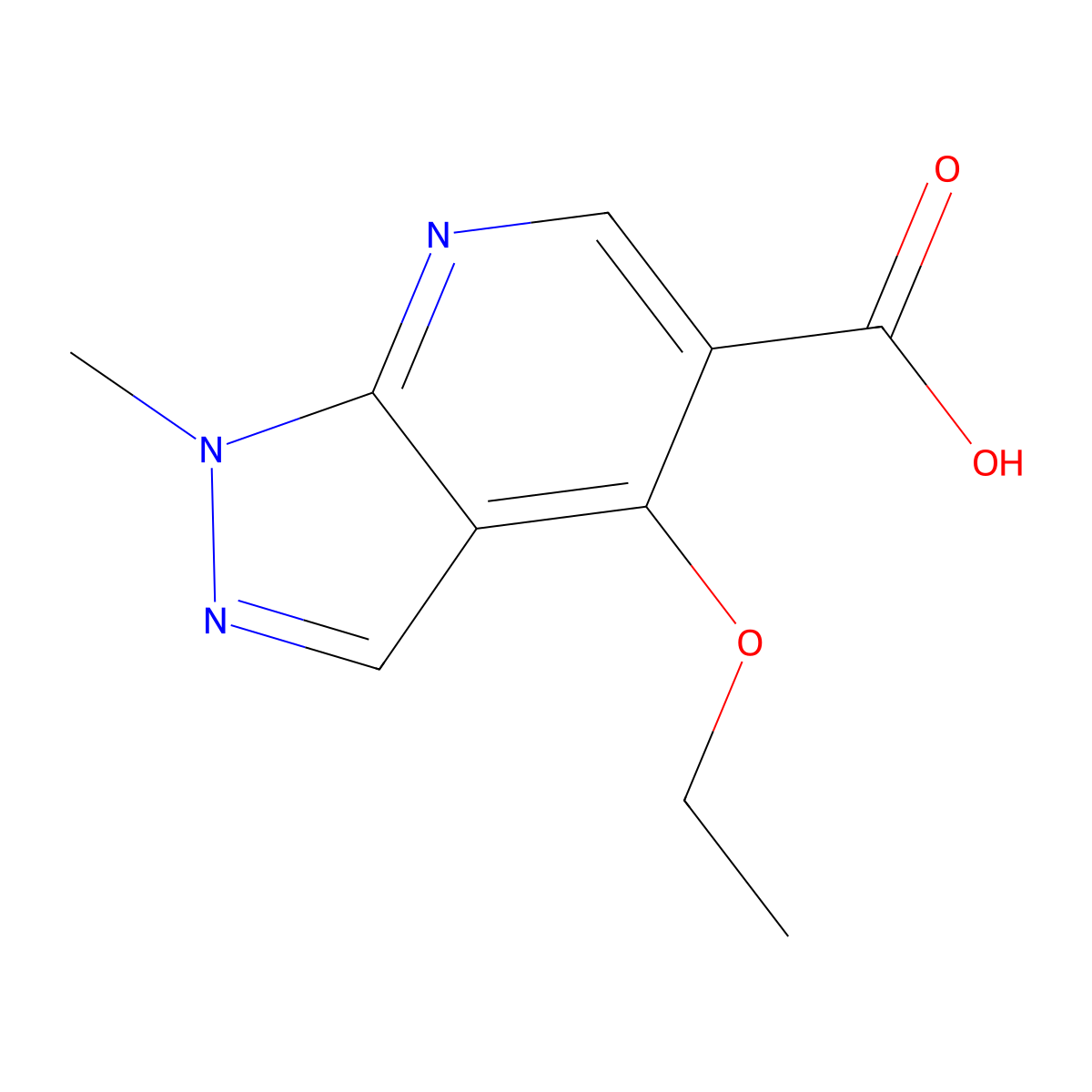 4-ethoxy-1-methyl-1H-pyrazolo[3,4-b]pyridine-5-carboxylic acid molecular structure, CAS 1565508-88-4