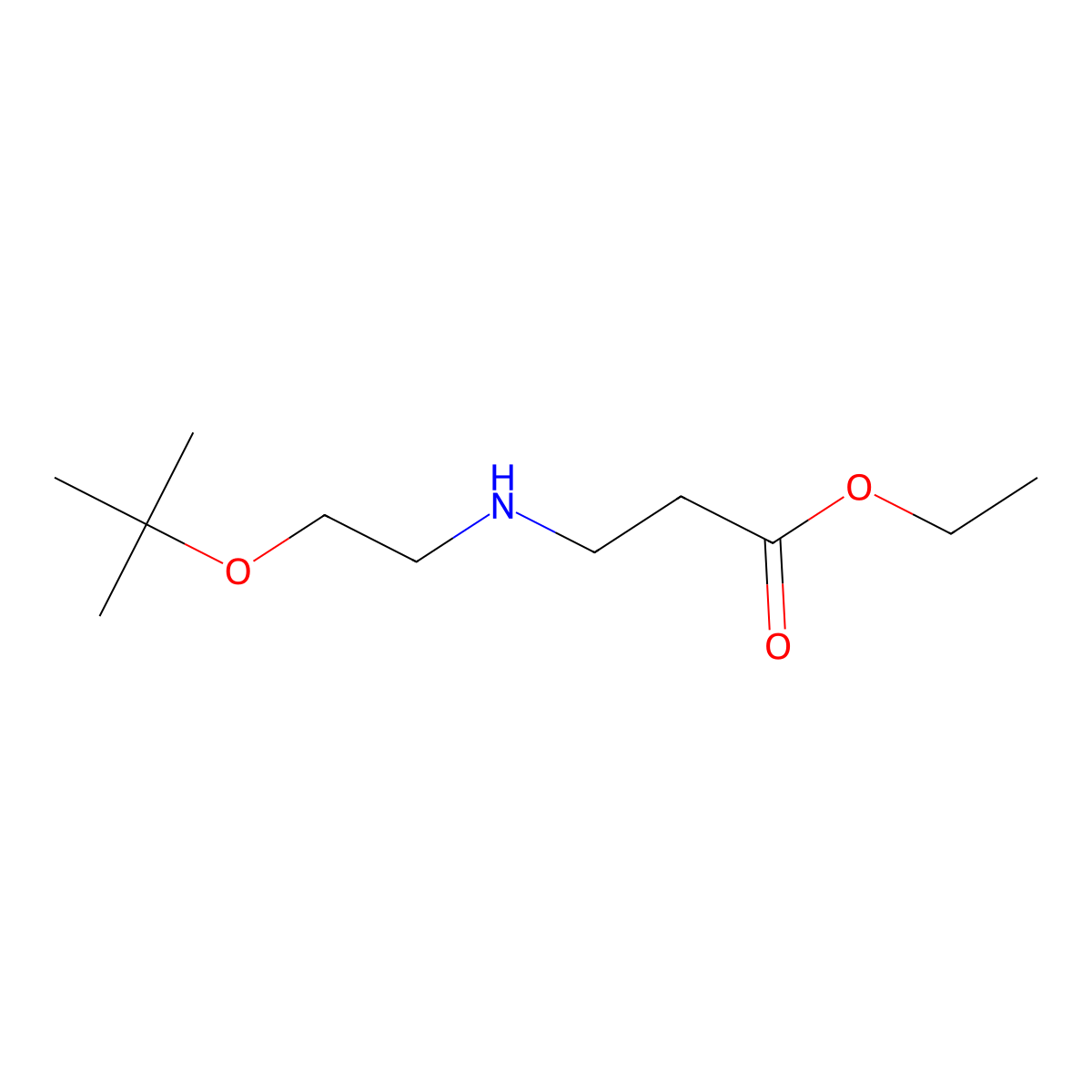 Ethyl 3-{[2-(tert-butoxy)ethyl]amino}propanoate molecular structure, CAS 1565514-33-1