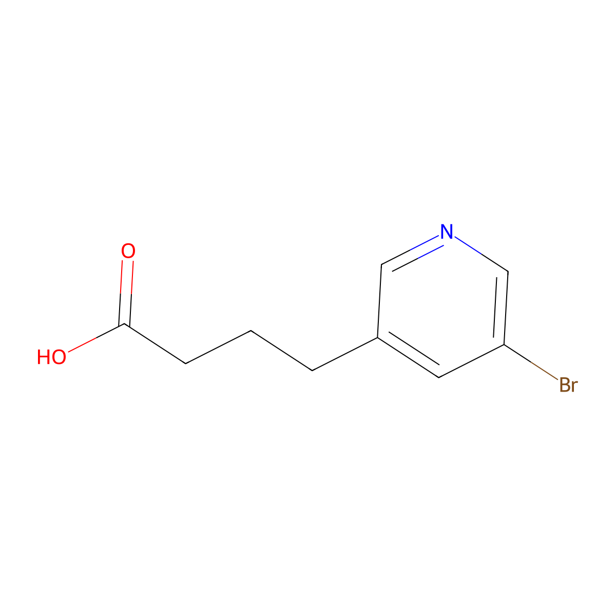 4-(5-Bromopyridin-3-yl)butanoic acid molecular structure, CAS 1565517-12-5