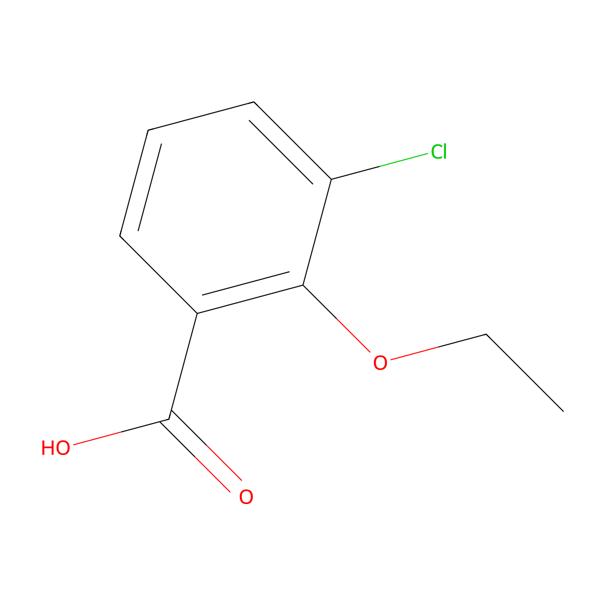 3-Chloro-2-ethoxybenzoic acid molecular structure, CAS 1565523-45-6