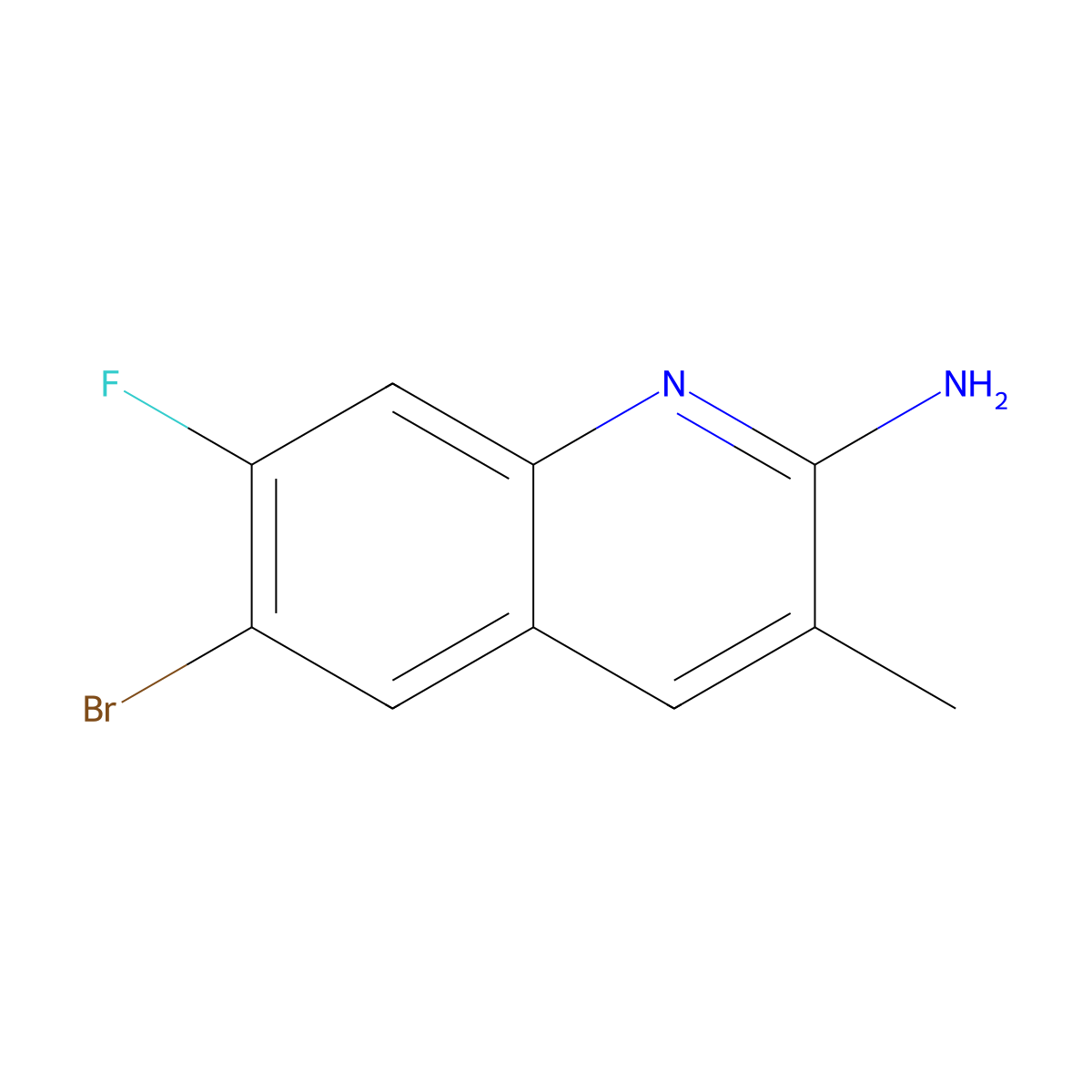 6-Bromo-7-fluoro-3-methylquinolin-2-amine molecular structure, CAS 1565526-63-7