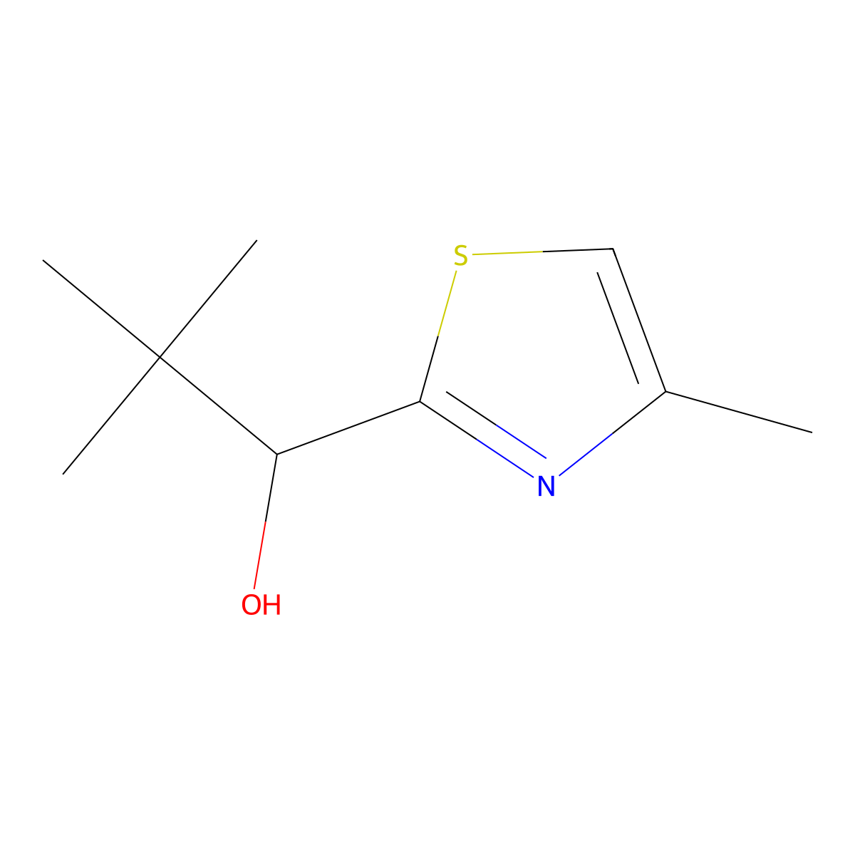 2,2-Dimethyl-1-(4-methyl-1,3-thiazol-2-yl)propan-1-ol molecular structure, CAS 1565537-51-0
