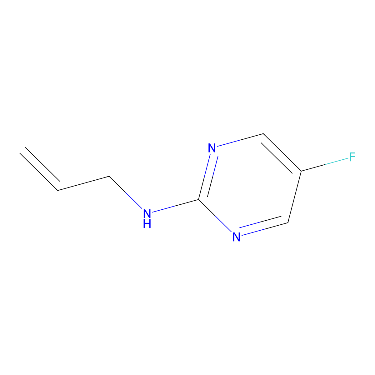 5-fluoro-N-(prop-2-en-1-yl)pyrimidin-2-amine molecular structure, CAS 1565537-99-6