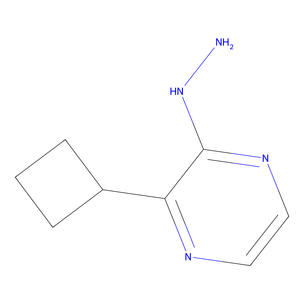 2-Cyclobutyl-3-hydrazinylpyrazine molecular structure, CAS 1565550-47-1