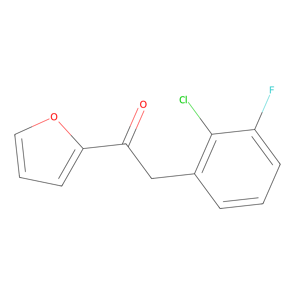 2-(2-Chloro-3-fluorophenyl)-1-(furan-2-yl)ethan-1-one molecular structure, CAS 1565557-81-4