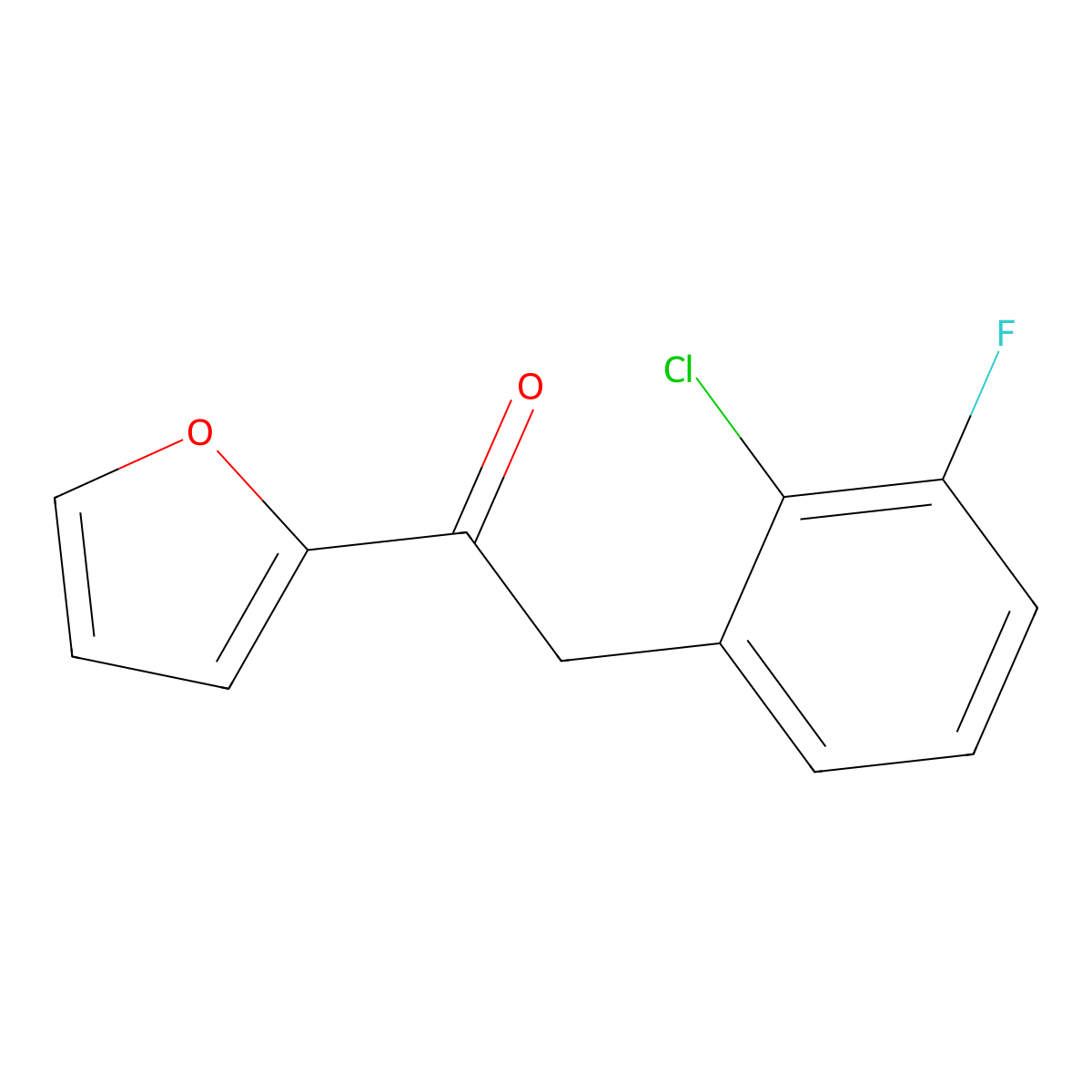 2-(2-Chloro-3-fluorophenyl)-1-(furan-2-yl)ethan-1-one molecular structure, CAS 1565557-81-4