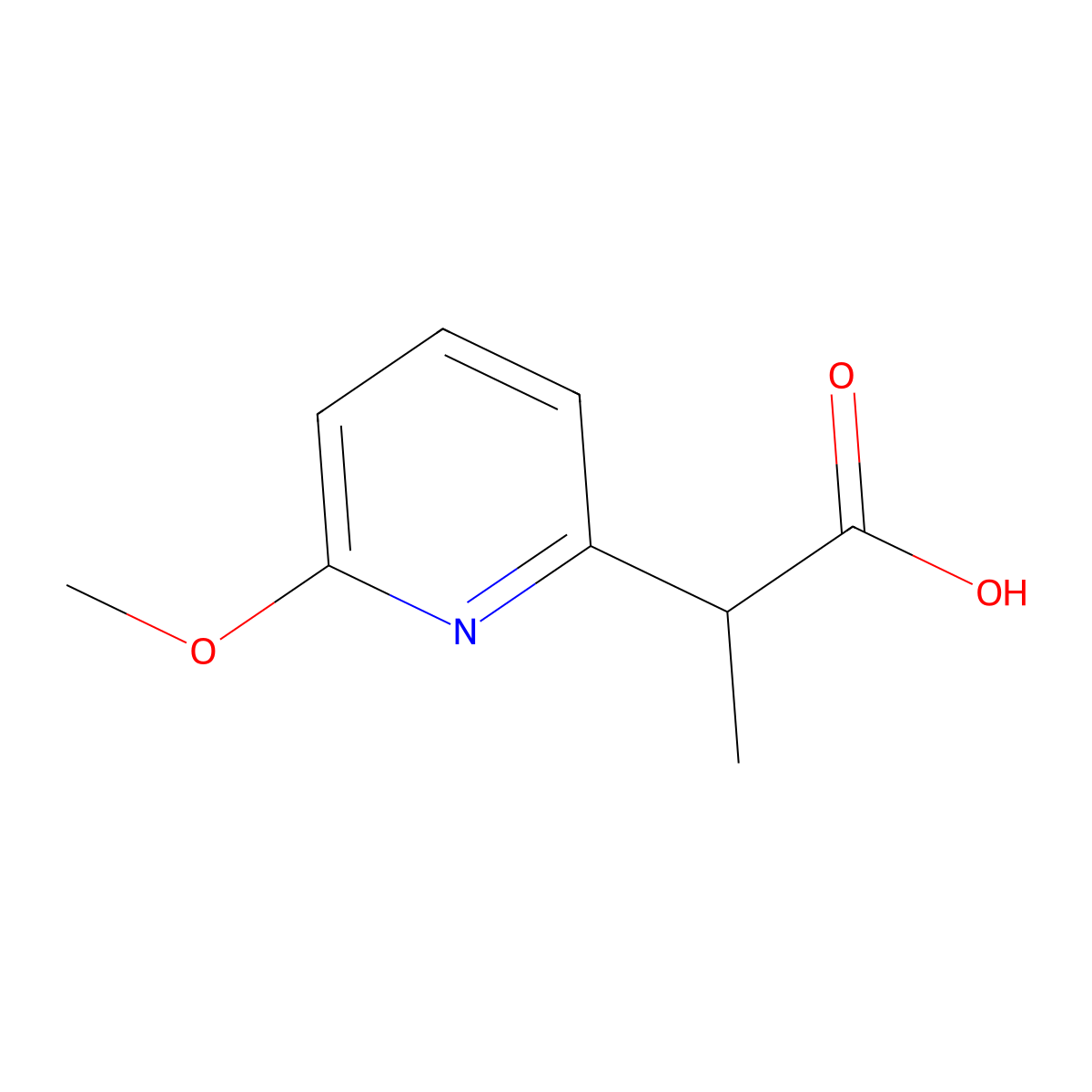 2-(6-Methoxypyridin-2-yl)propanoic acid molecular structure, CAS 1565560-13-5