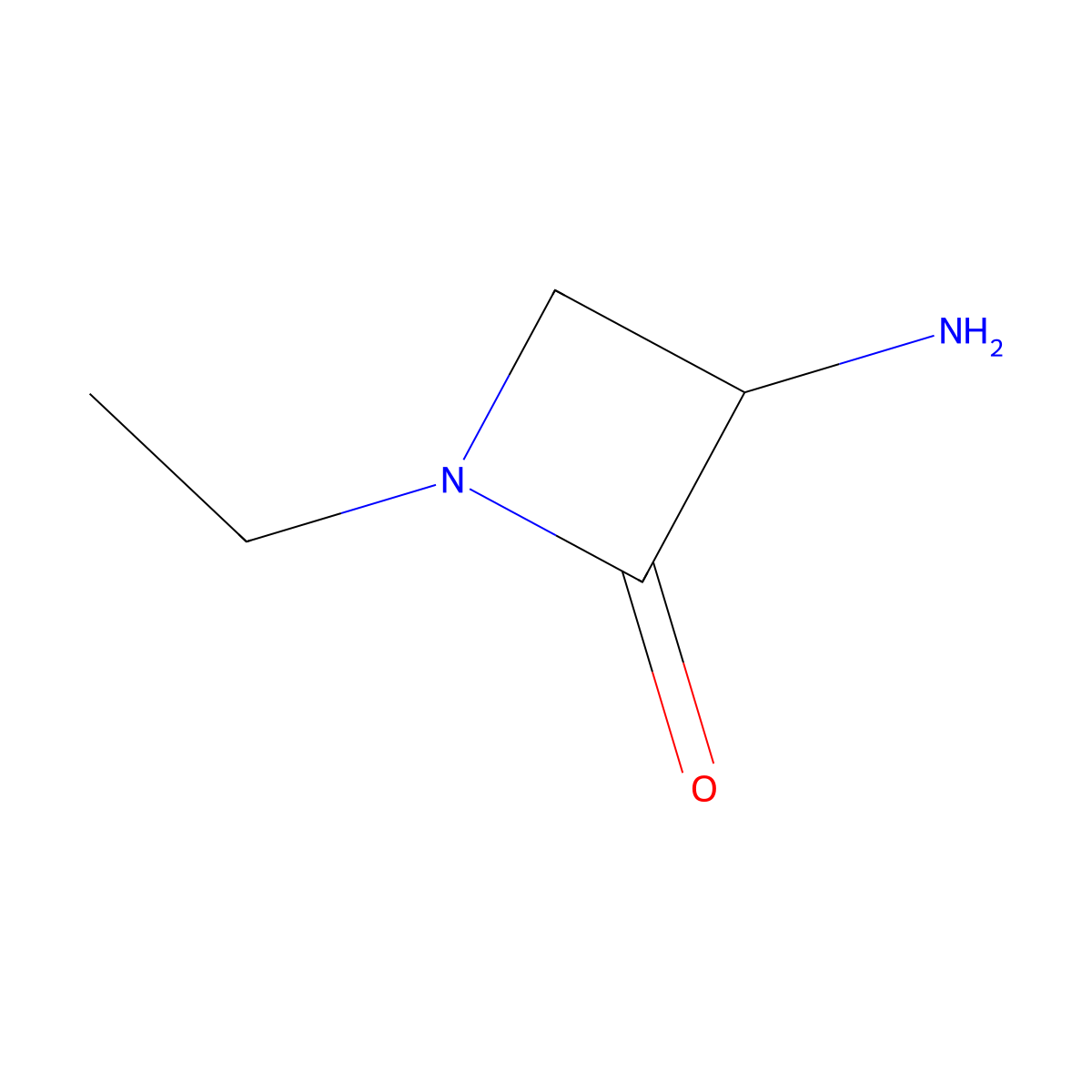 3-Amino-1-ethylazetidin-2-one molecular structure, CAS 1565561-50-3