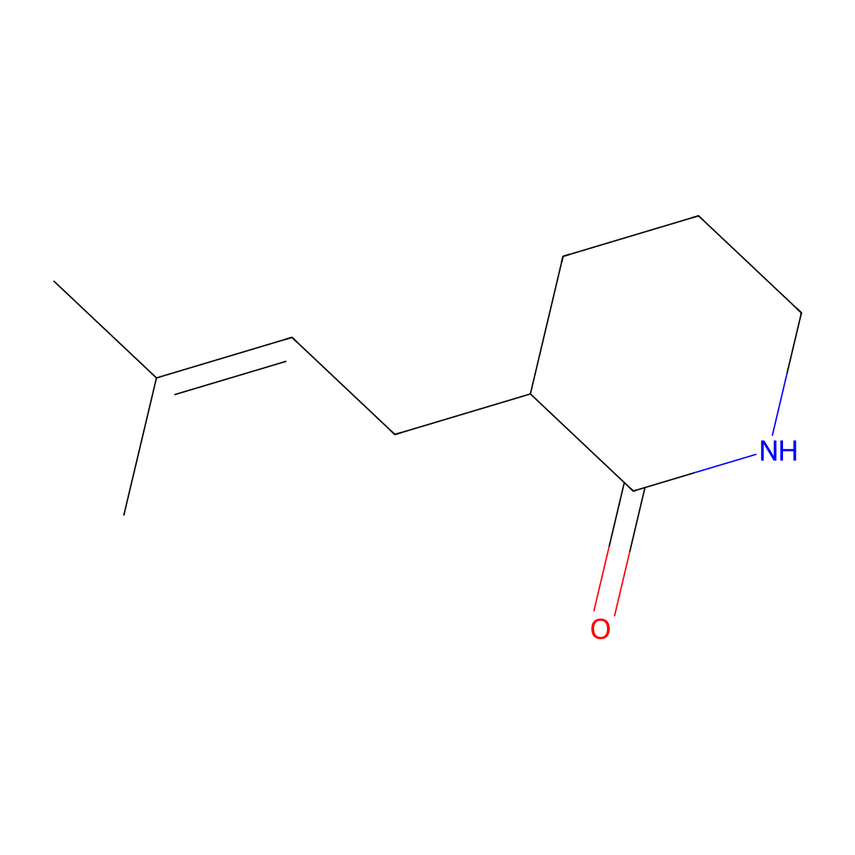 3-(3-Methylbut-2-en-1-yl)piperidin-2-one molecular structure, CAS 1565564-05-7