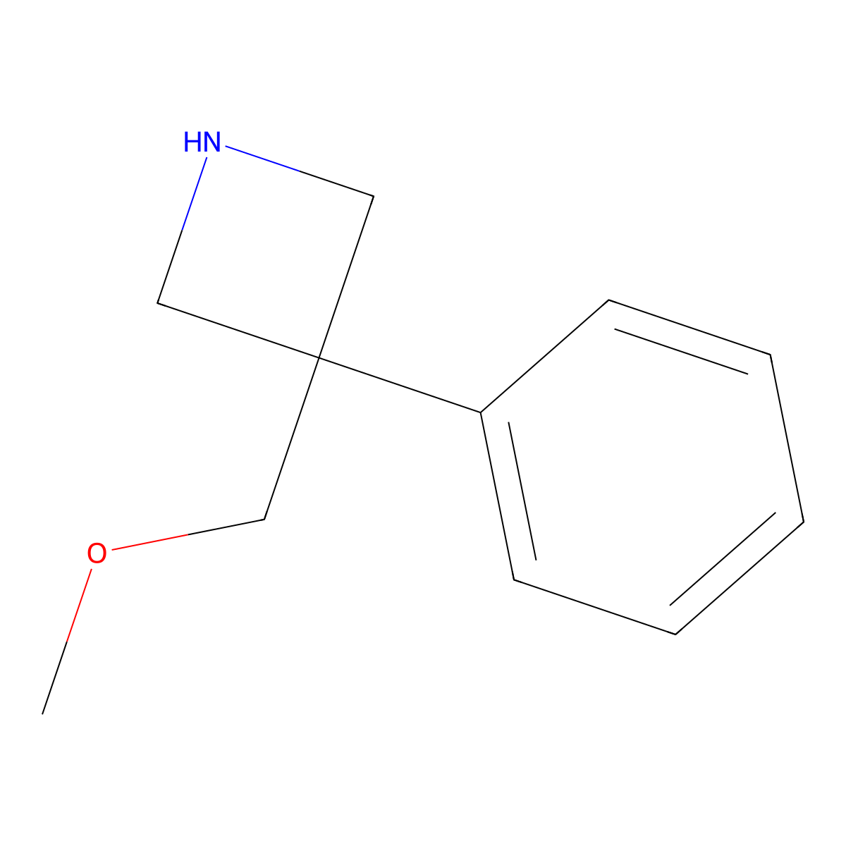 3-(Methoxymethyl)-3-phenylazetidine molecular structure, CAS 1565576-99-9