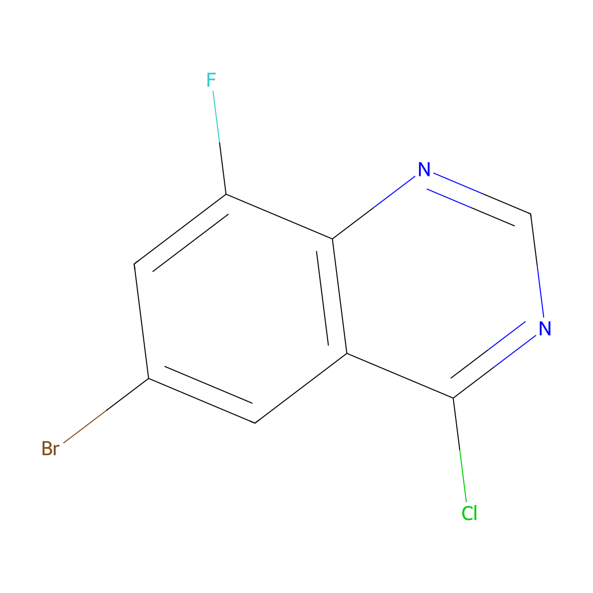 6-Bromo-4-chloro-8-fluoroquinazoline molecular structure, CAS 1565583-08-5