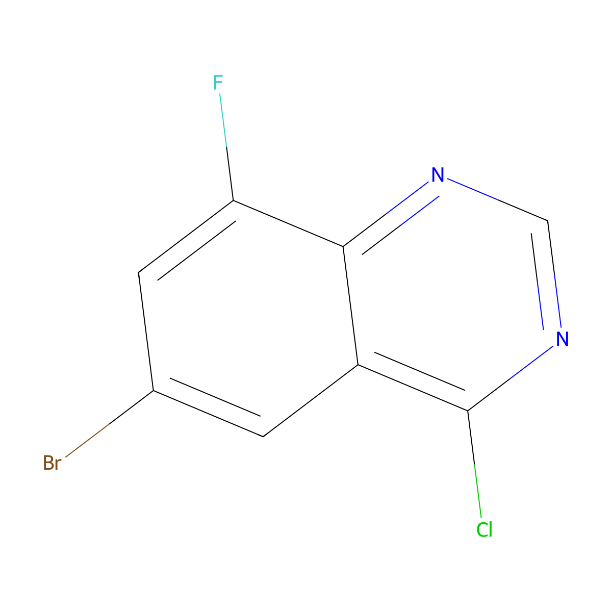 6-Bromo-4-chloro-8-fluoroquinazoline molecular structure, CAS 1565583-08-5