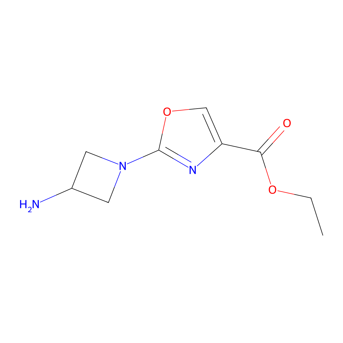 Ethyl 2-(3-aminoaZetidin-1-yl)oxaZole-4-carboxylate molecular structure, CAS 1565586-62-0