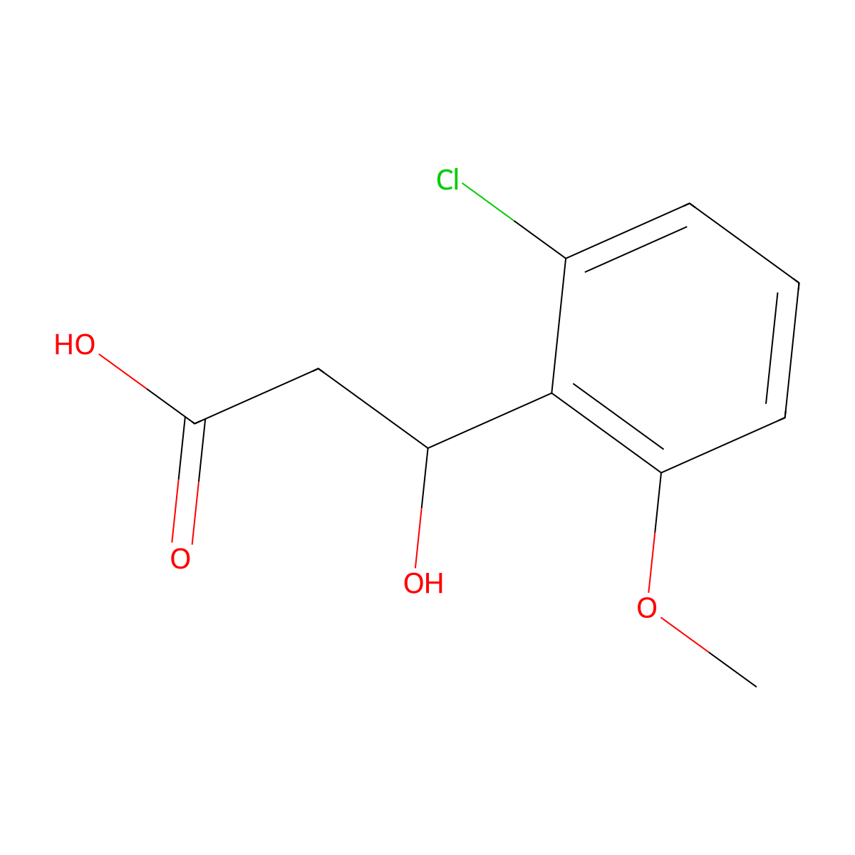 3-(2-Chloro-6-methoxyphenyl)-3-hydroxypropanoic acid molecular structure, CAS 1565589-63-0