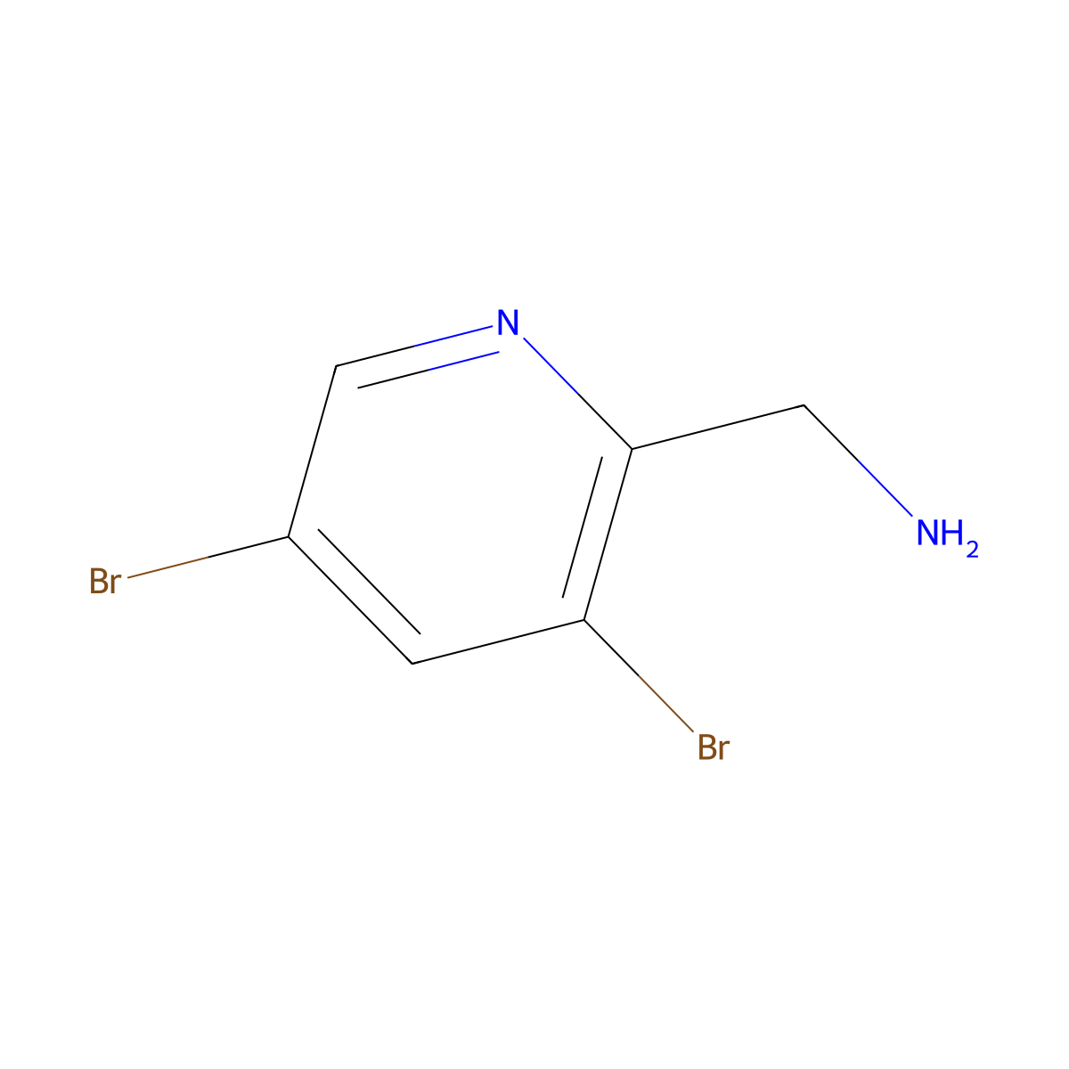 (3,5-Dibromopyridin-2-yl)methanamine molecular structure, CAS 1565595-12-1