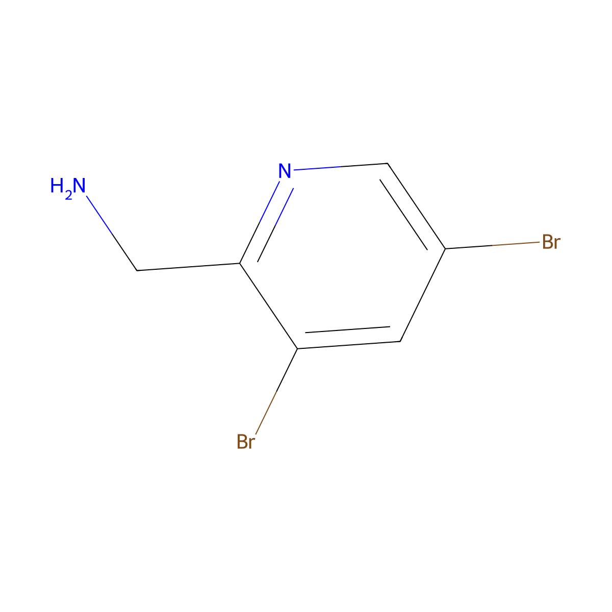 (3,5-Dibromopyridin-2-yl)methanamine molecular structure, CAS 1565595-12-1
