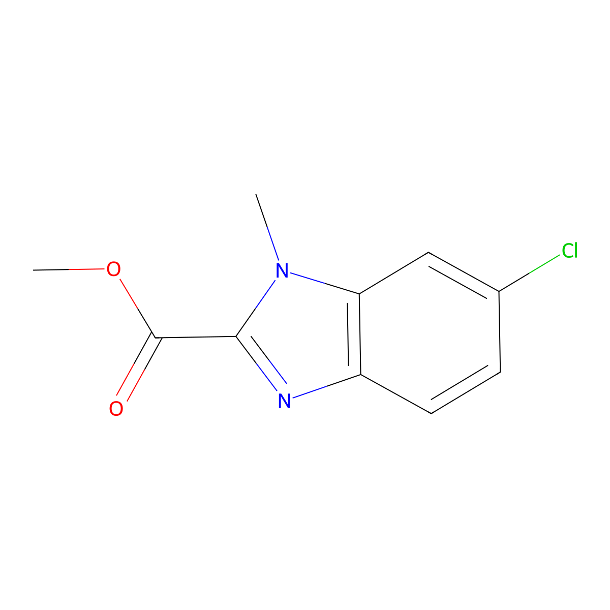 methyl 6-chloro-1-methyl-1H-1,3-benzodiazole-2-carboxylate molecular structure, CAS 1565595-24-5