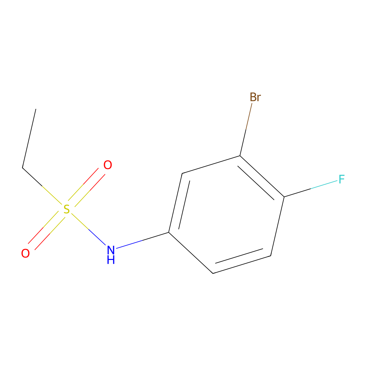 N-(3-BRomo-4-fluorophenyl)ethanesulfonamide molecular structure, CAS 1565599-38-3