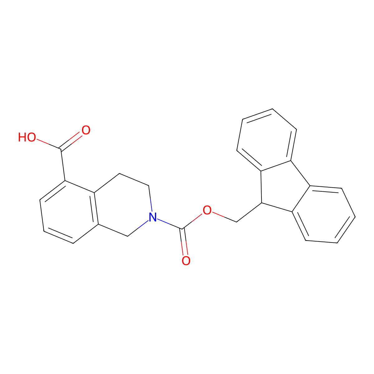 2-{[(9H-fluoren-9-yl)methoxy]carbonyl}-1,2,3,4-tetrahydroisoquinoline-5-carboxylic acid molecular structure, CAS 1565609-39-3