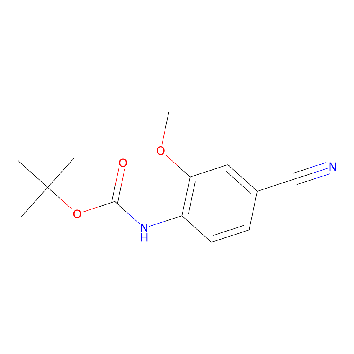 tert-butyl N-(4-cyano-2-methoxyphenyl)carbamate molecular structure, CAS 1565609-46-2