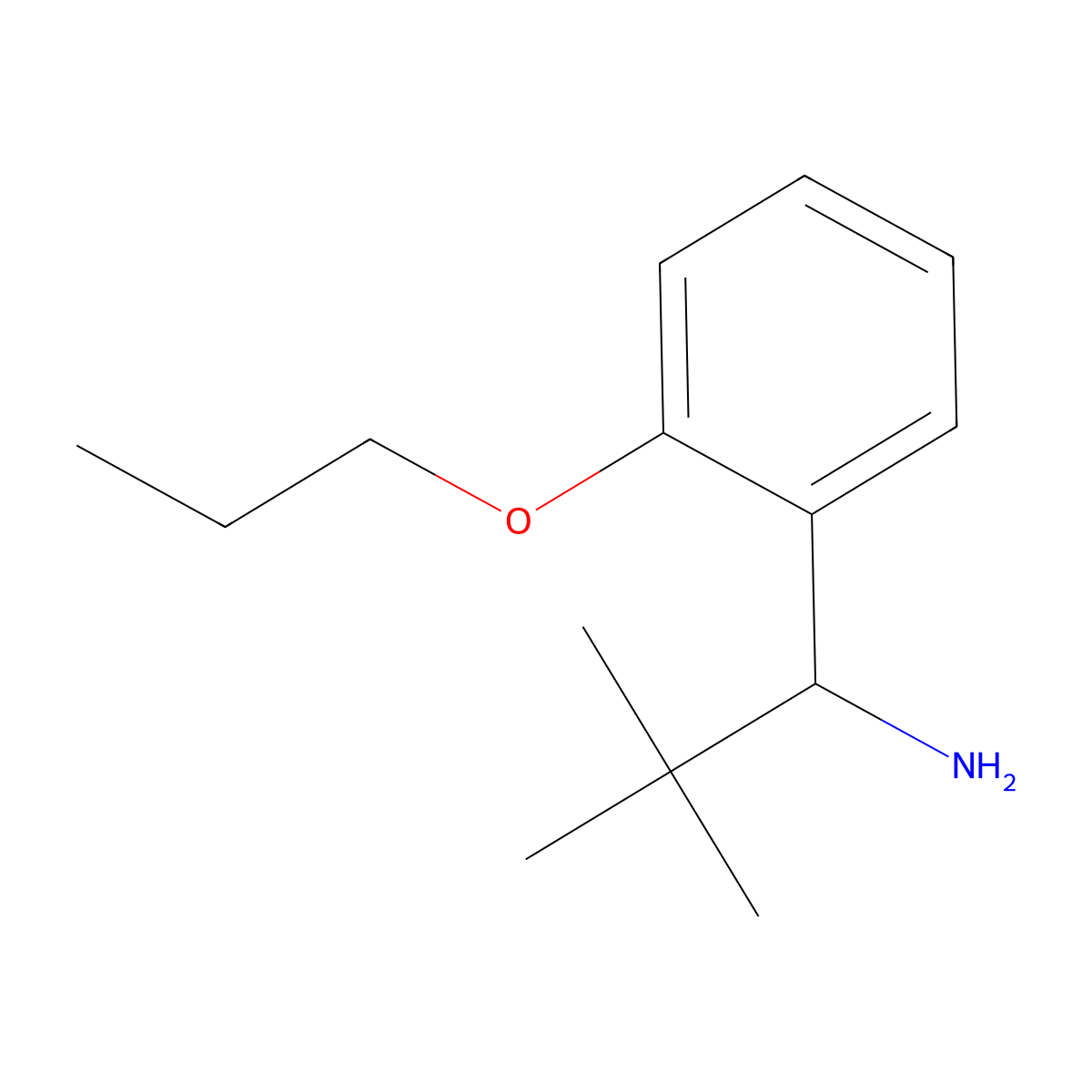 2,2-Dimethyl-1-(2-propoxyphenyl)propan-1-amine molecular structure, CAS 1565623-43-9