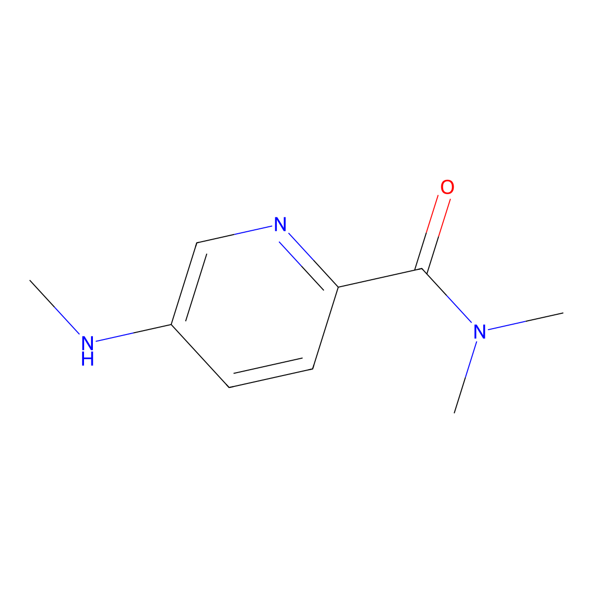 N,N-dimethyl-5-(methylamino)pyridine-2-carboxamide molecular structure, CAS 1565630-46-7