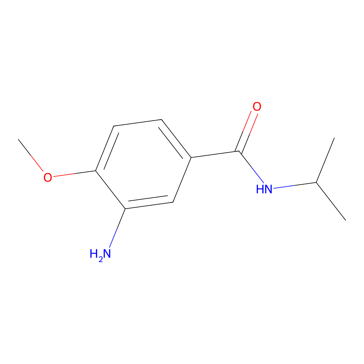 3-amino-4-methoxy-N-(propan-2-yl)benzamide molecular structure, CAS 156564-75-9