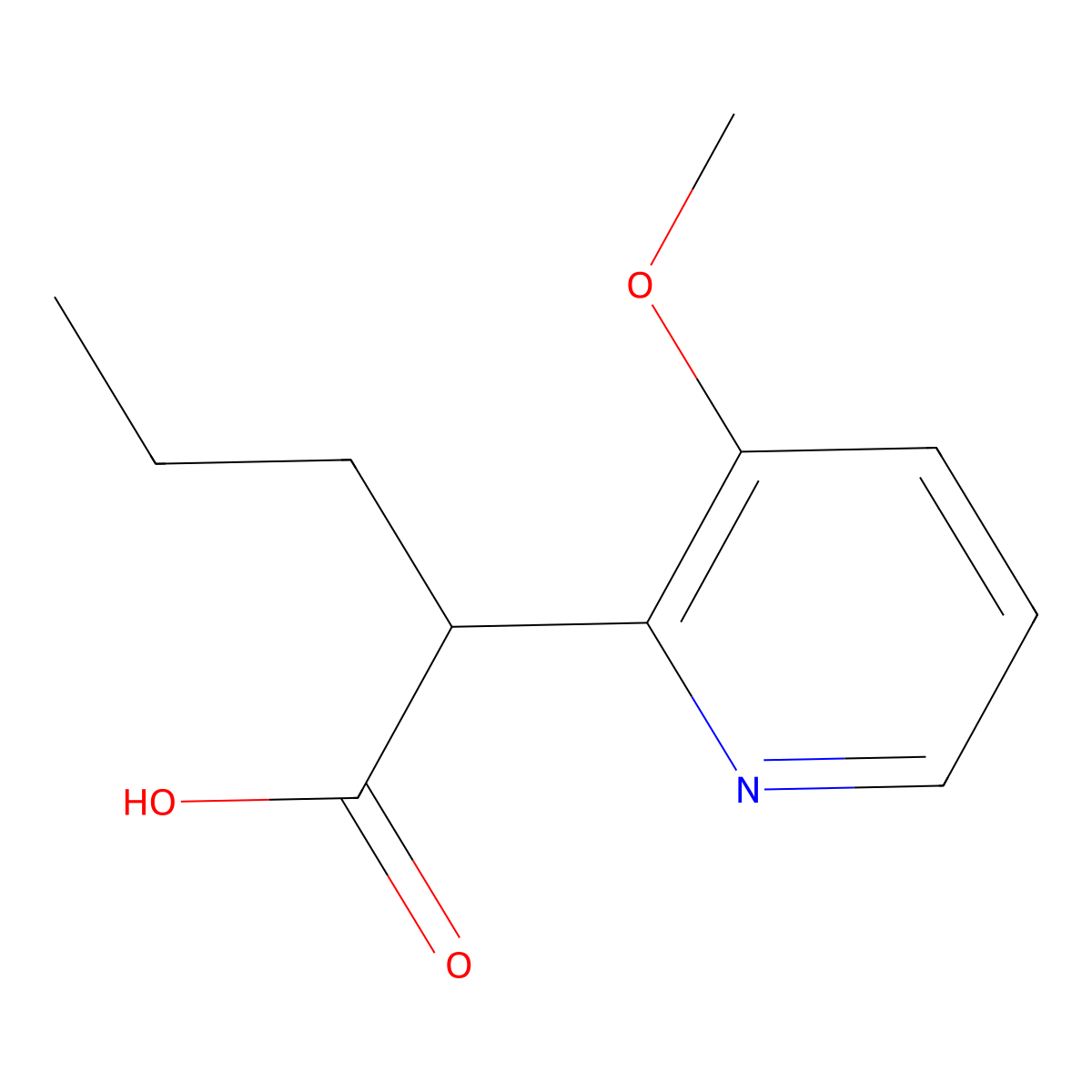 2-(3-Methoxypyridin-2-yl)pentanoic acid molecular structure, CAS 1565640-21-2