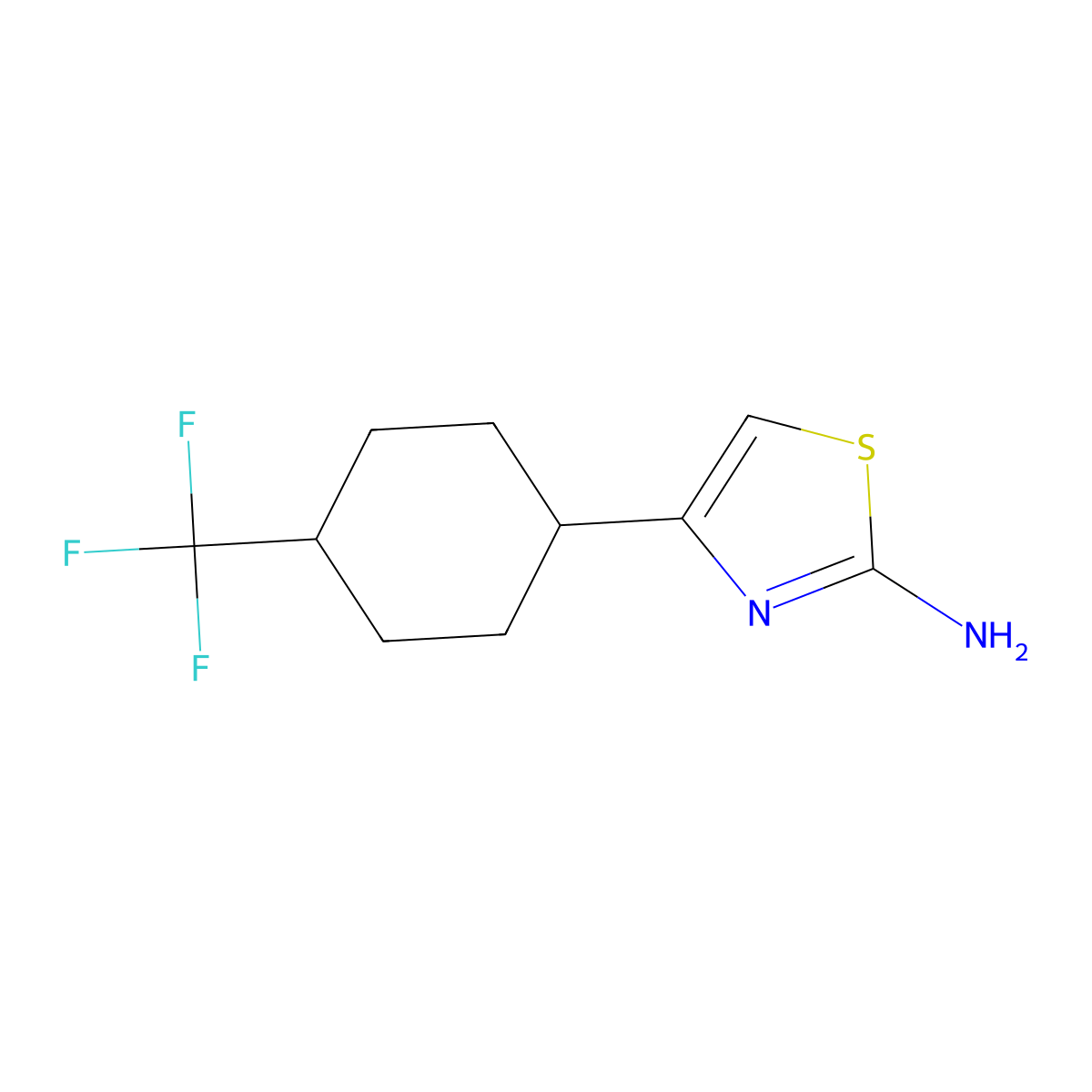 4-[4-(Trifluoromethyl)cyclohexyl]-1,3-thiazol-2-amine molecular structure, CAS 1565644-21-4