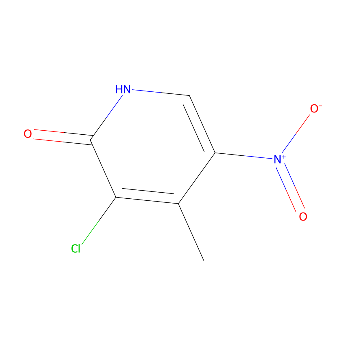 3-Chloro-4-methyl-5-nitro-1,2-dihydropyridin-2-one molecular structure, CAS 1565645-79-5