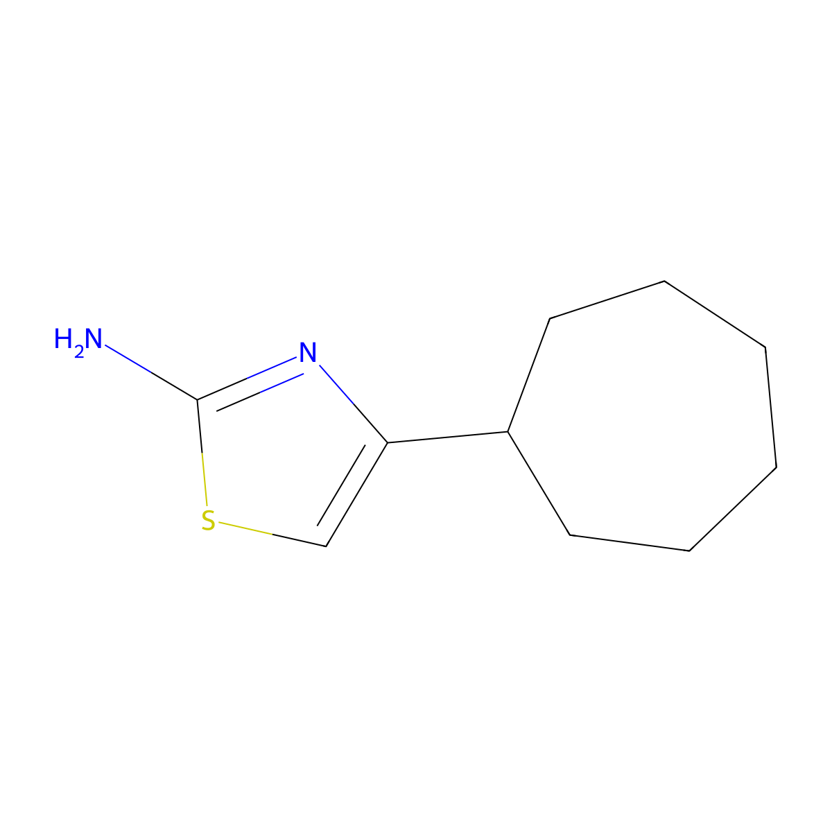 4-Cycloheptyl-1,3-thiazol-2-amine molecular structure, CAS 1565656-58-7